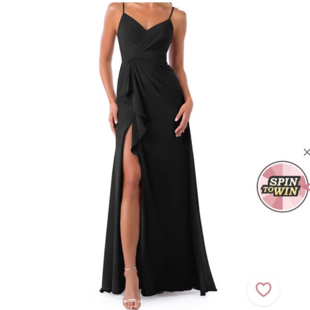 Azazie Emerald Black Bridesmaids Dress Size 4